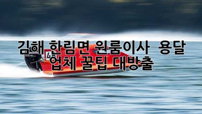 김해 한림면 원룸이사? 📦 용달 업체 꿀팁 대방출! 🍯